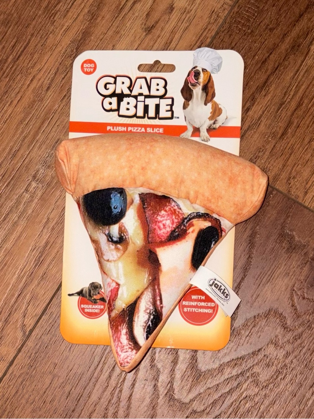Grab a Bite Pizza Slice Dog Toy Plush - NEW
